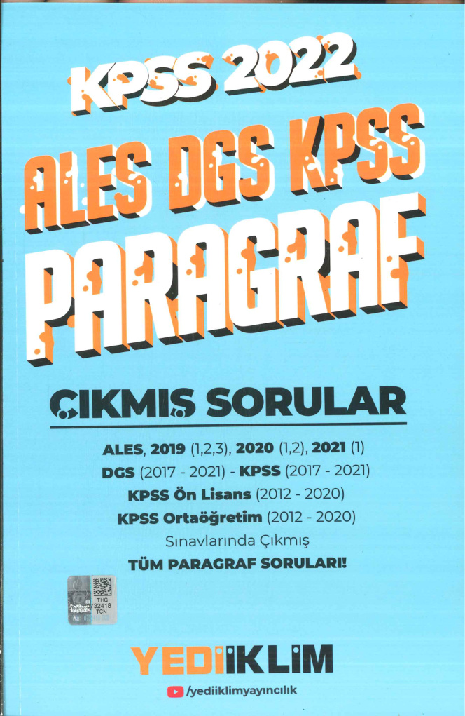 Yediiklim Paragraf Tüm Çıkmış Sorular PDF İndir