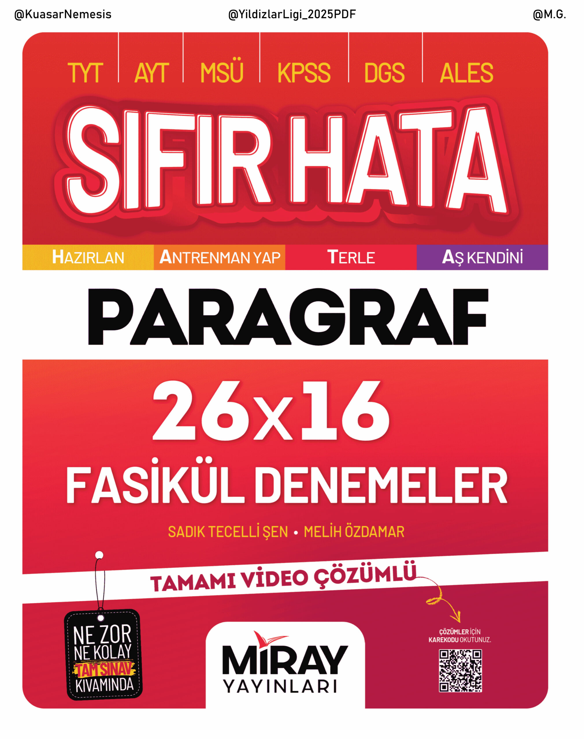 2025 Miray Yayınları Sıfır Hata TYT Paragraf 16'lı Deneme PDF İndir