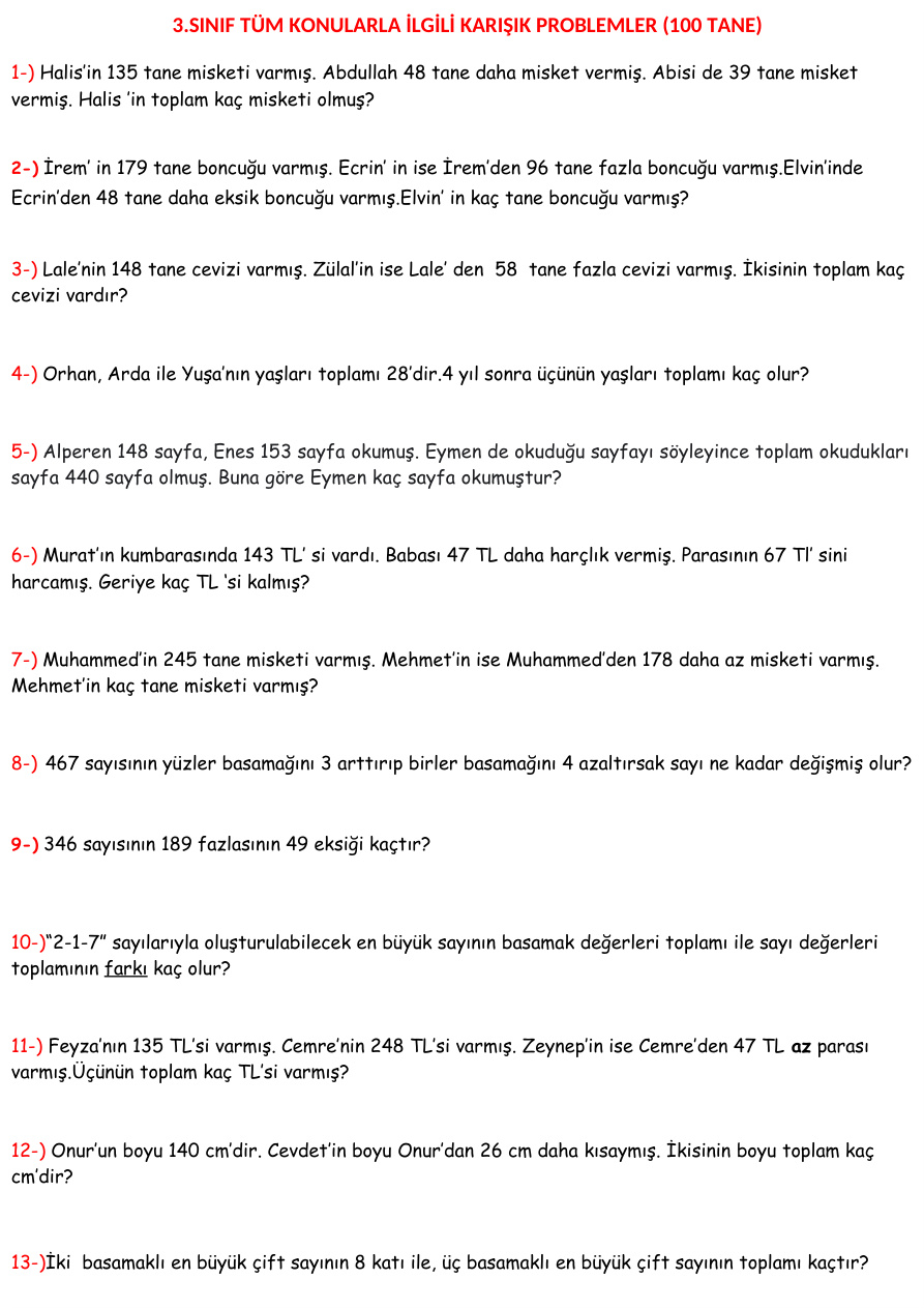100 Problem 2021-3a PDF İndir – Komisyon