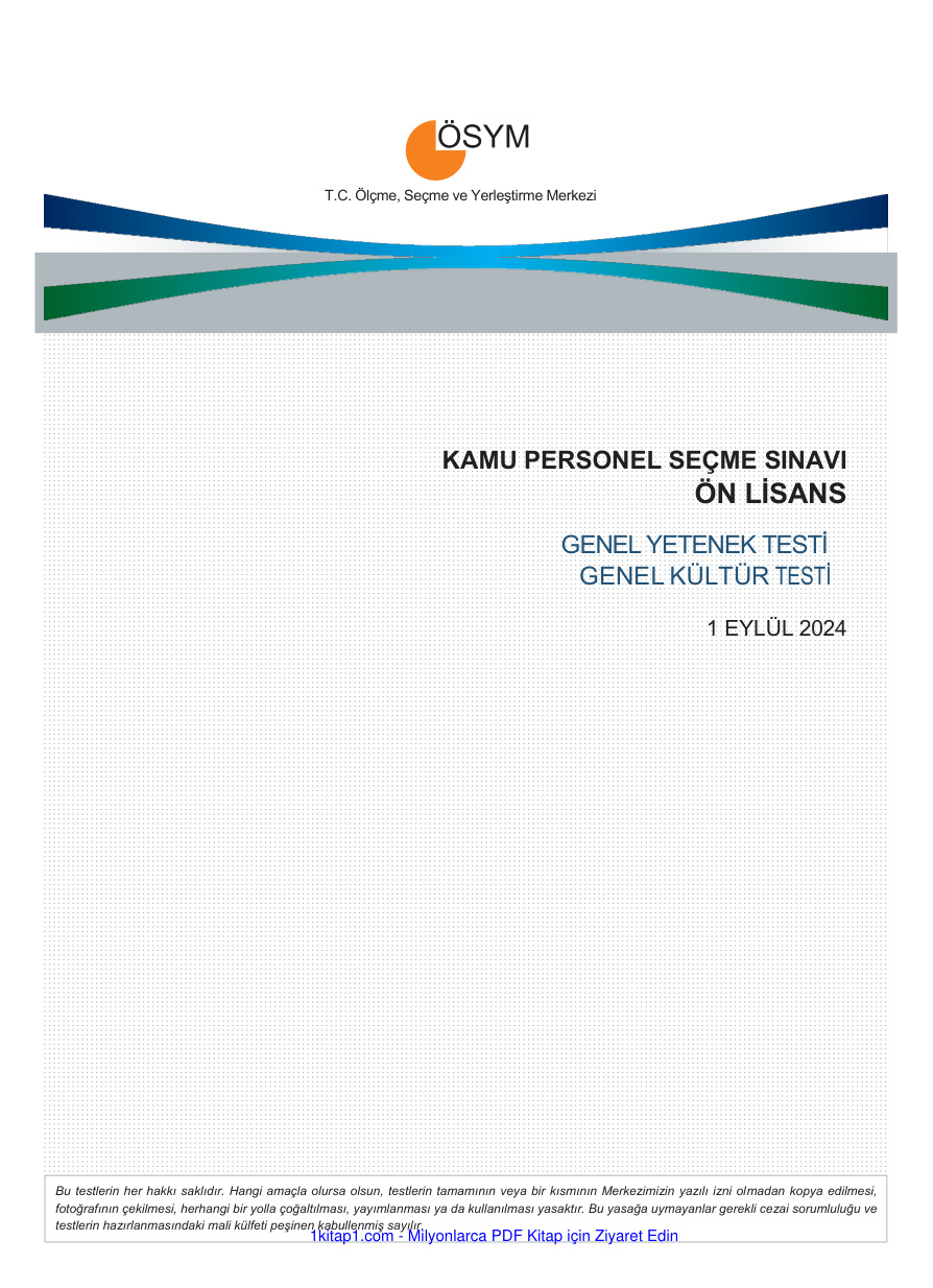 KPSS Önlisans 2024 PDF İndir