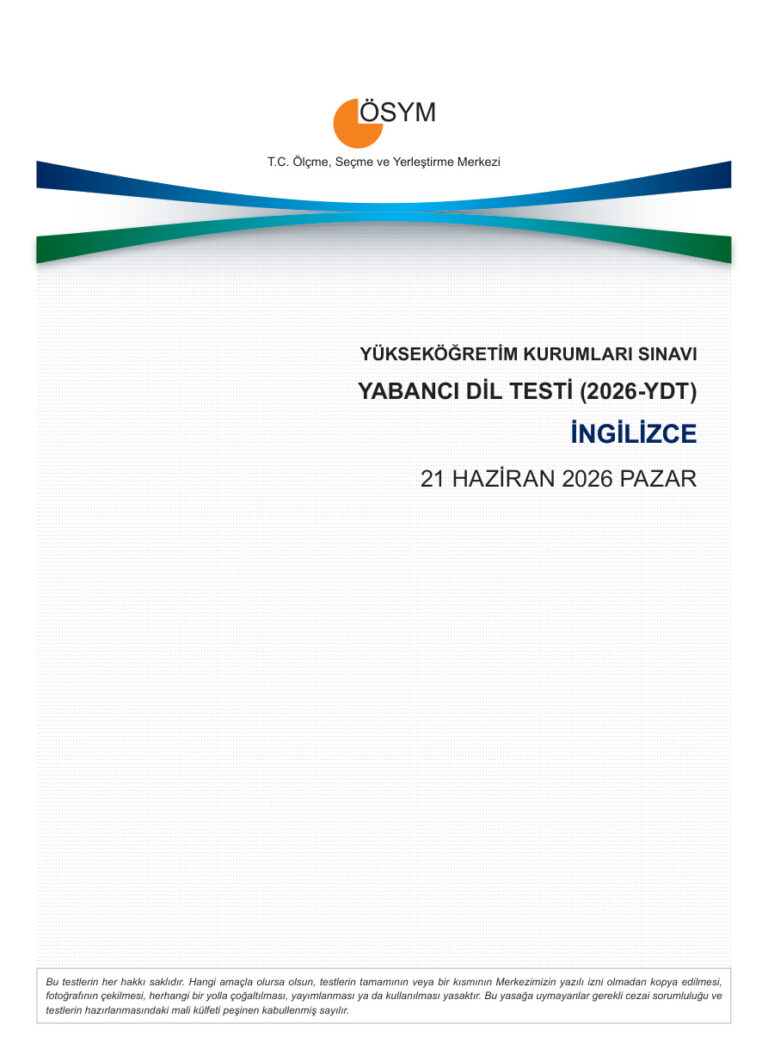 ydt ing 2026 kitapcik Di55 Kitap Kapağı