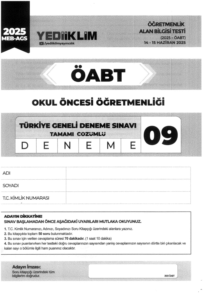 Yediiklim AGS TG Okul Öncesi 9 PDF İndir