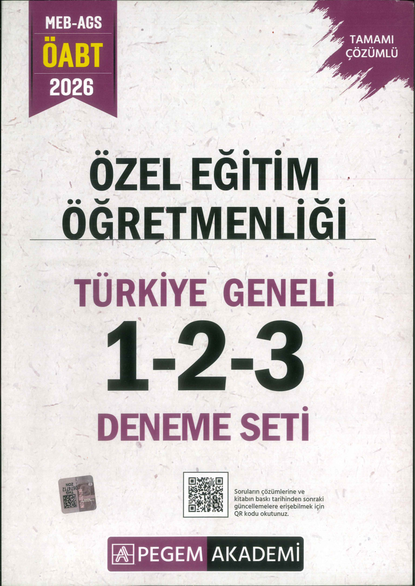 temp 2026 PEGEM OZEL EGITIM OGRETMENLIGI 1 2 3 T G QR COZUMLU 1kitap1.com