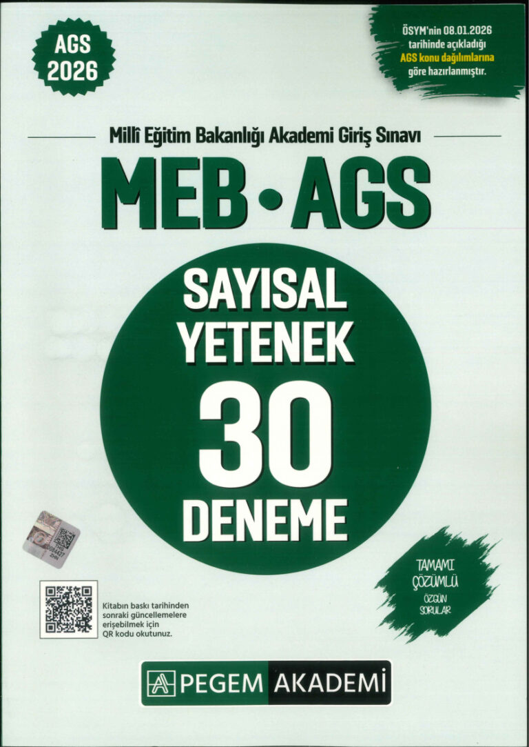 temp MEB AGS PEGEM SAYISAL YETENEK 30 DENEME 2026 1kitap1.com