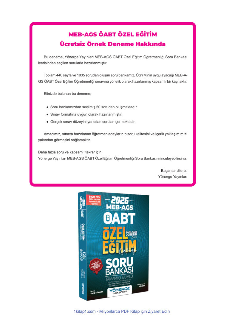 temp Ozel Egitim Ogretmenligi Hediye Deneme 1kitap1.com 1